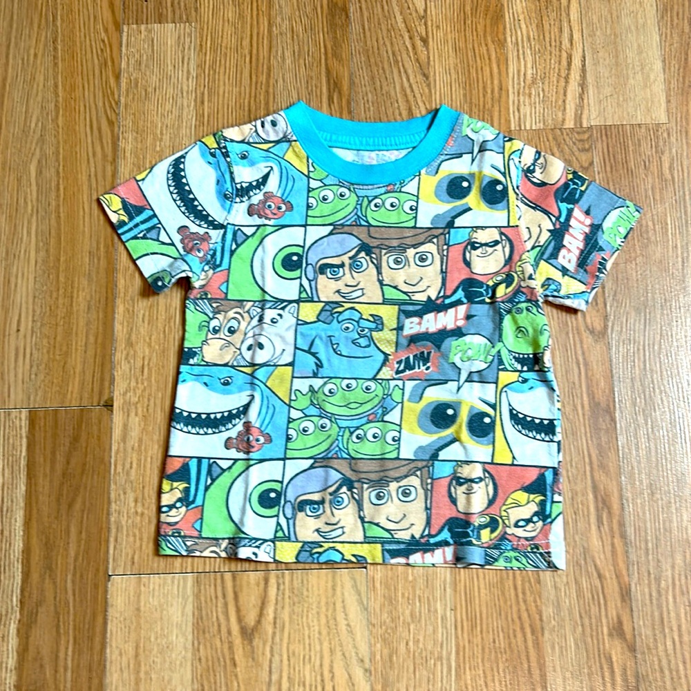 All Over Print Disney Pixar’s Animation Character Tee- 2T